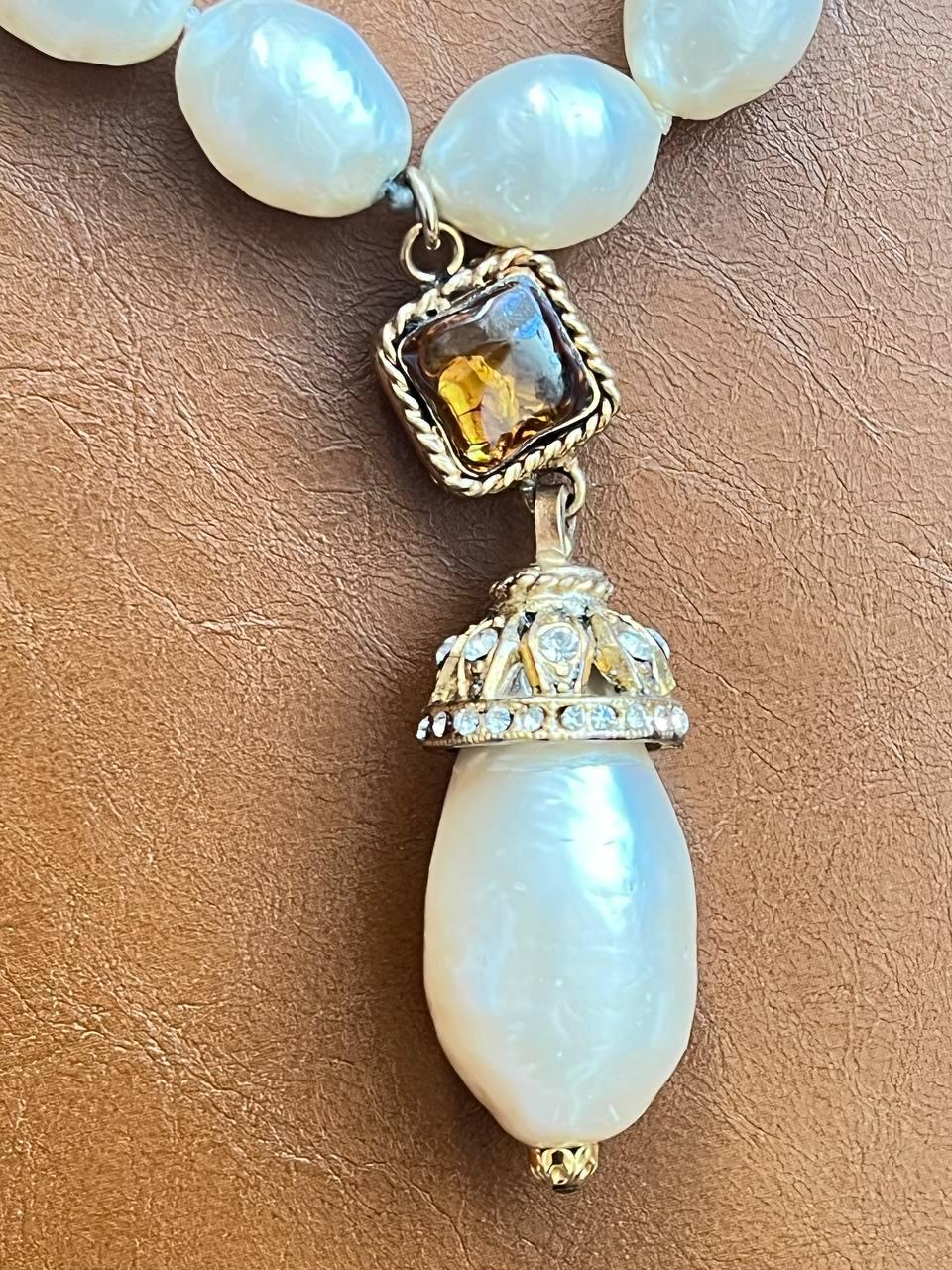 Chanel Gripoix vintage double strand necklace, 1980s For Sale 5