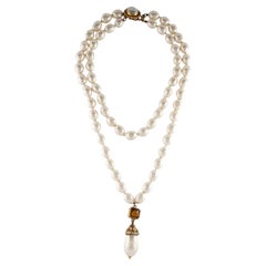 Chanel Gripoix, collier vintage à double brin, années 1980