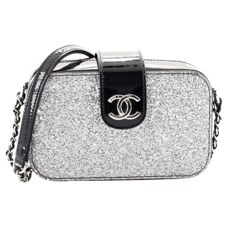 chanel black glitter bag