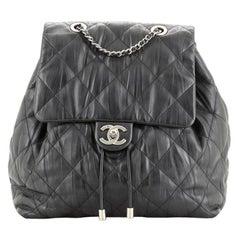Chanel Ground Control Flap Backpack Quilted Iridescent Calfskin Small