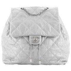 Chanel Ground Control Flap Backpack Quilted Iridescent Calfskin Small