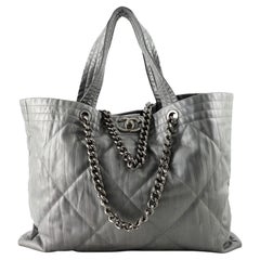 Chanel Ground Control Tote Quilted Iridescent Calfskin Large
