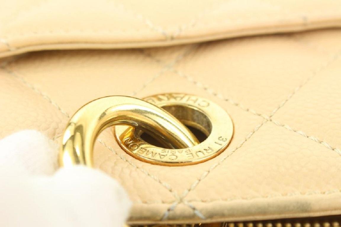Chanel GST Beige Caviar Leather Grand Shopping Tote Chain Bag  10ccs114 For Sale 4