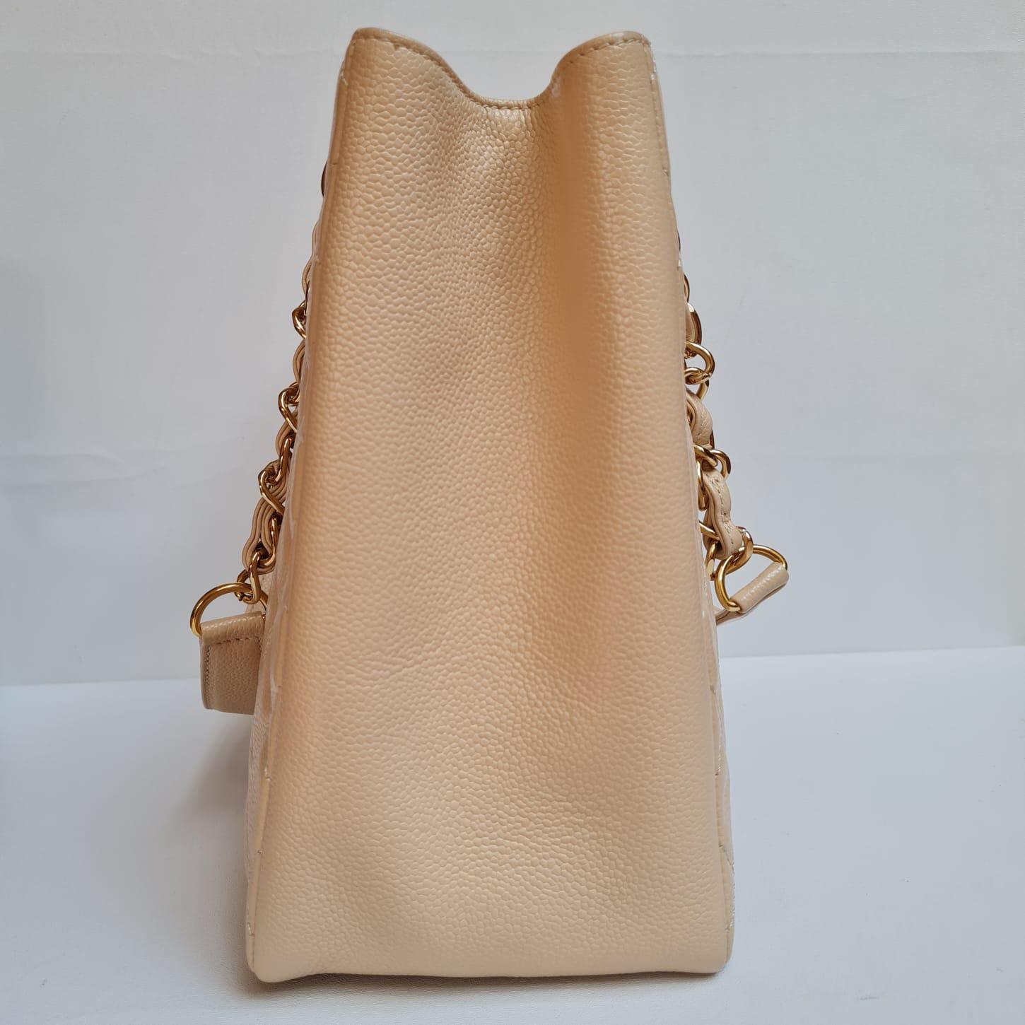 Chanel GST Beige Caviar Quilted Bag  13