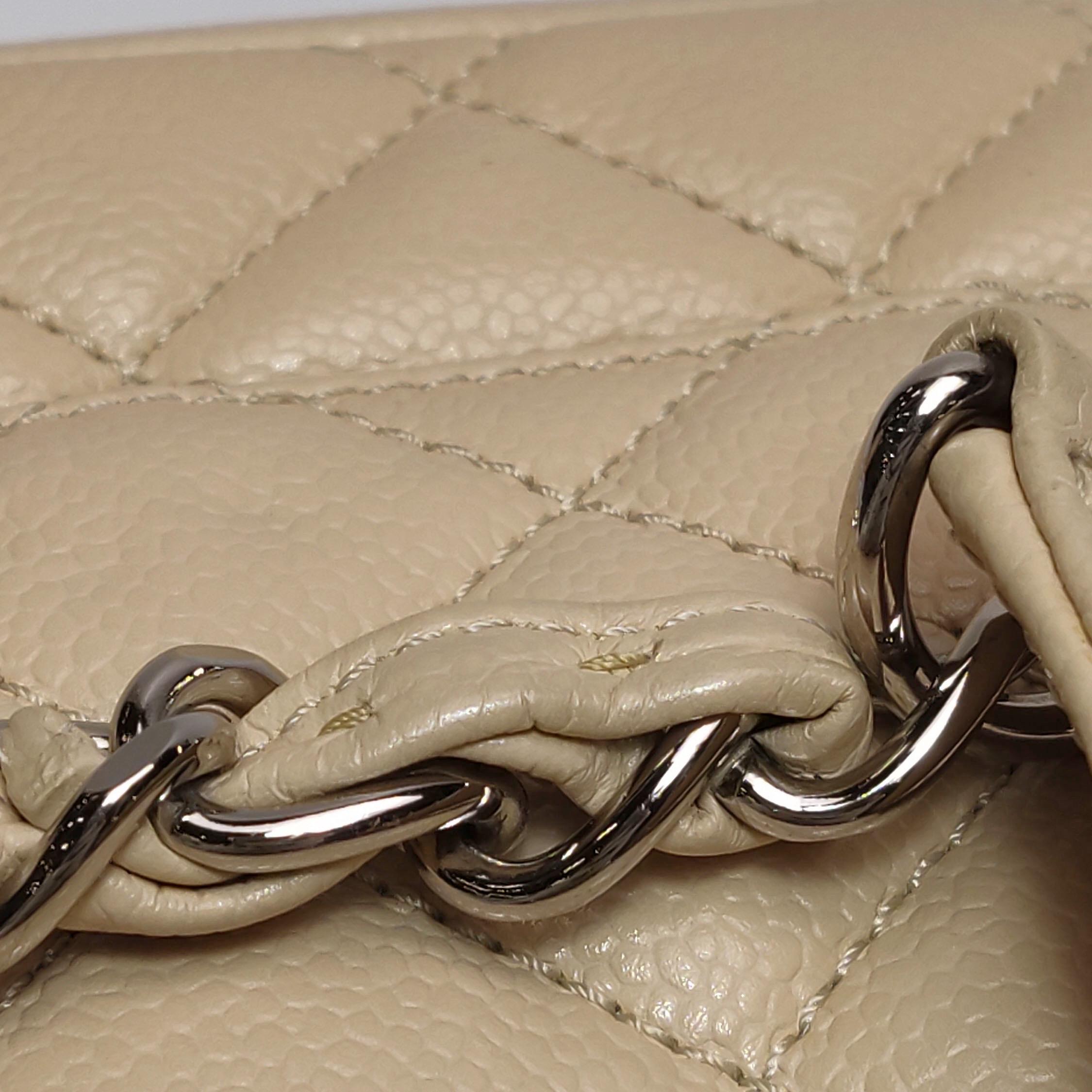 Chanel GST Grand Shopping Tote Beige Caviar Leather PM 2009-2010 For Sale 9