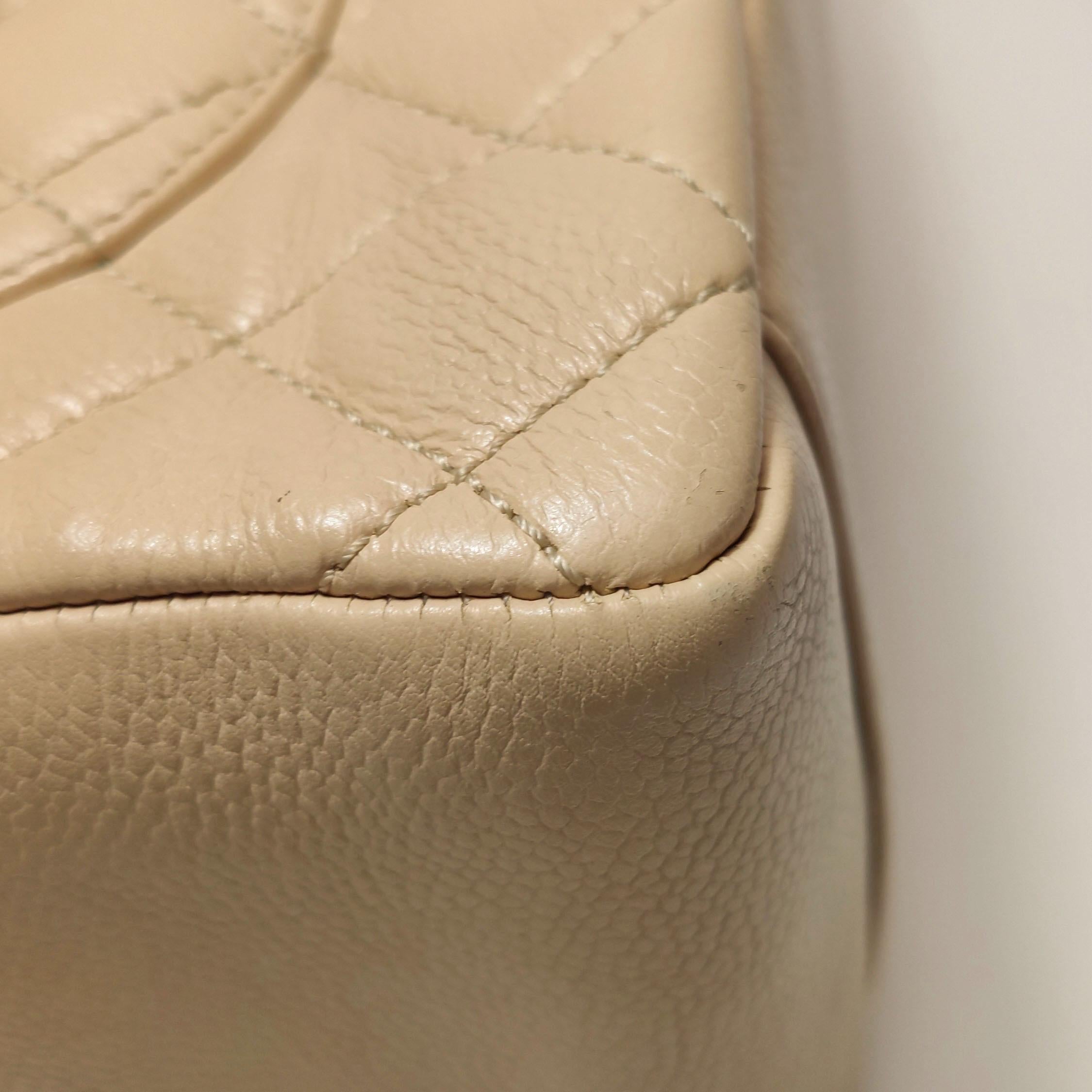 Chanel GST Grand Shopping Tote Beige Caviar Leather PM 2009-2010 For Sale 10