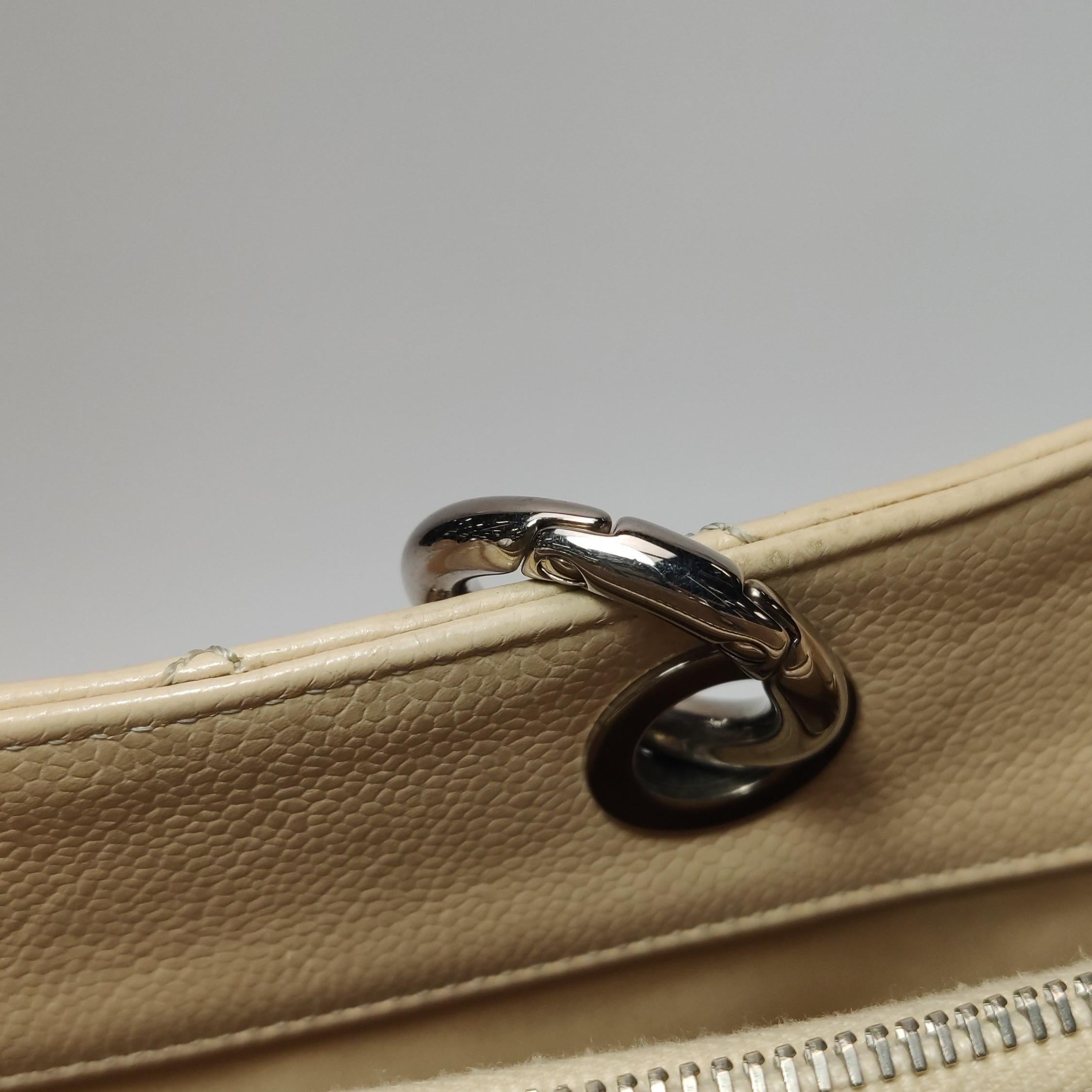 Chanel GST Grand Shopping Tote Beige Caviar Leather PM 2009-2010 For Sale 11
