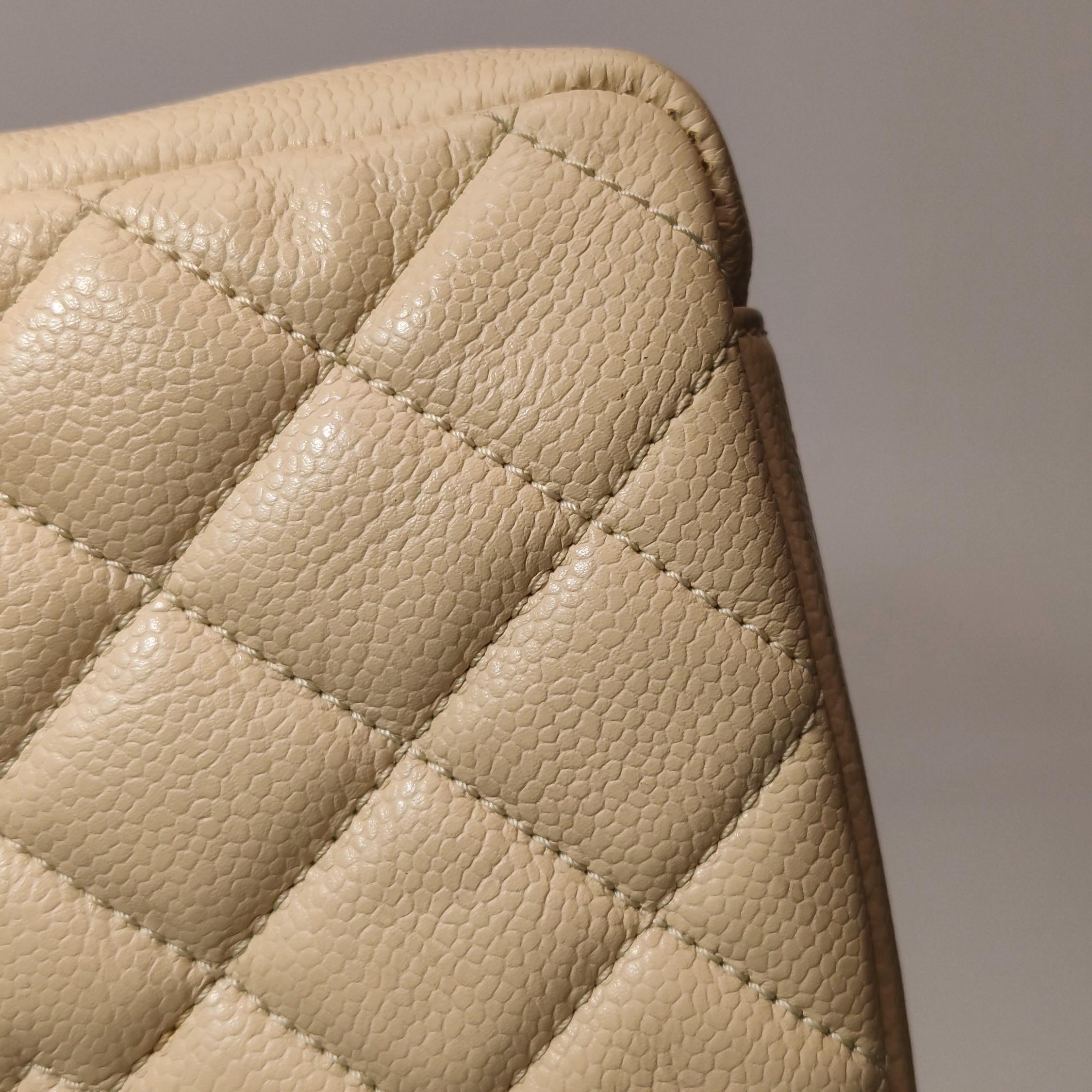 Chanel GST Grand Shopping Tote Beige Caviar Leather PM 2009-2010 For Sale 15
