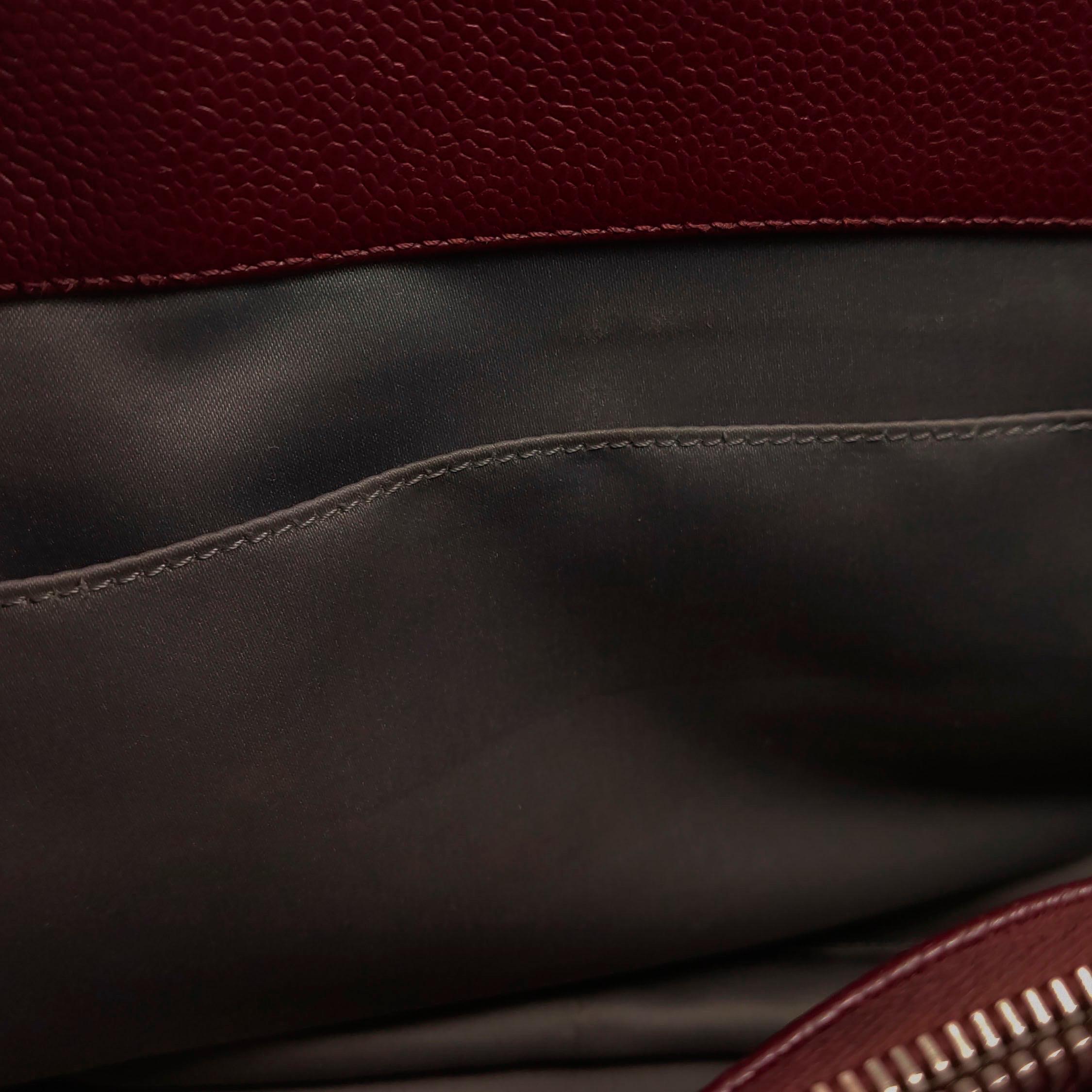 Chanel GST Grand Shopping Tote Piel Caviar Borgoña Herrajes Plateados GM en venta 7