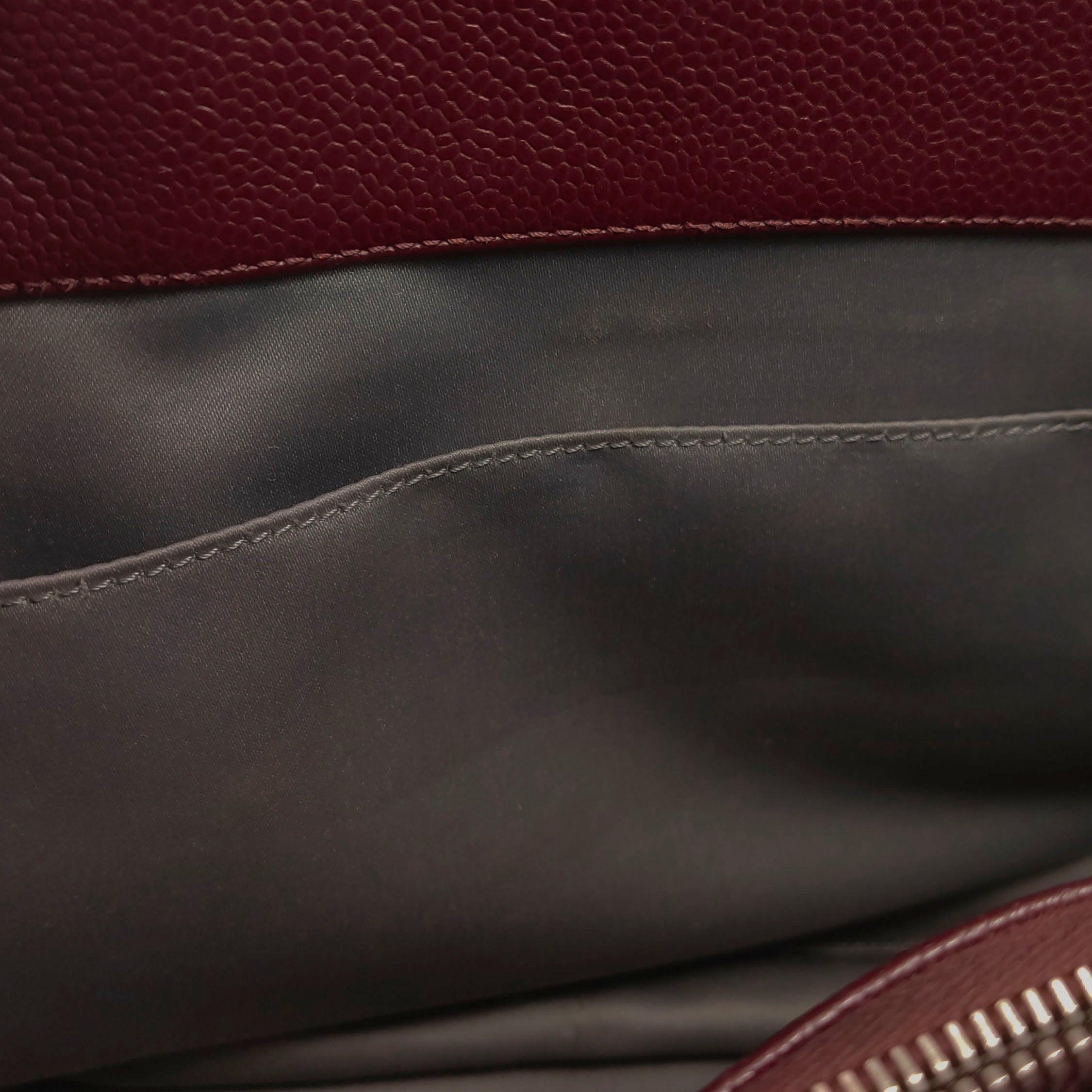 Chanel GST Grand Shopping Tote Piel Caviar Borgoña Herrajes Plateados GM en venta 8