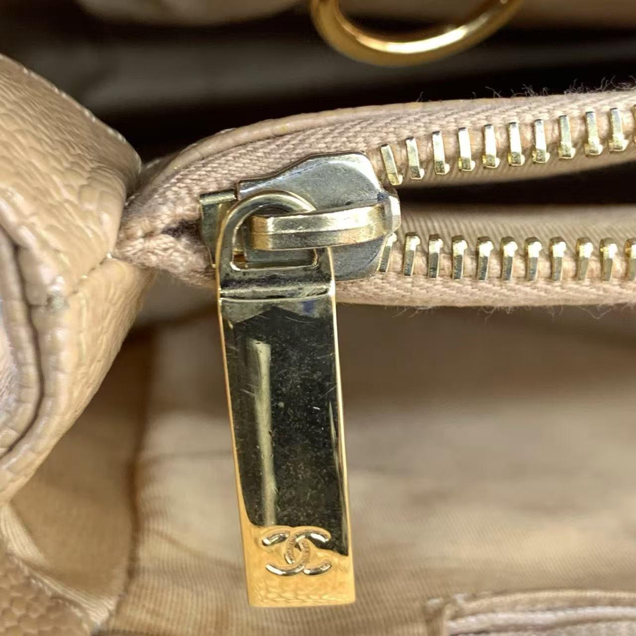 Chanel GST Grand Shopping Tote Camel Tan Caviar Leather PM, 2006-2008 For Sale 6