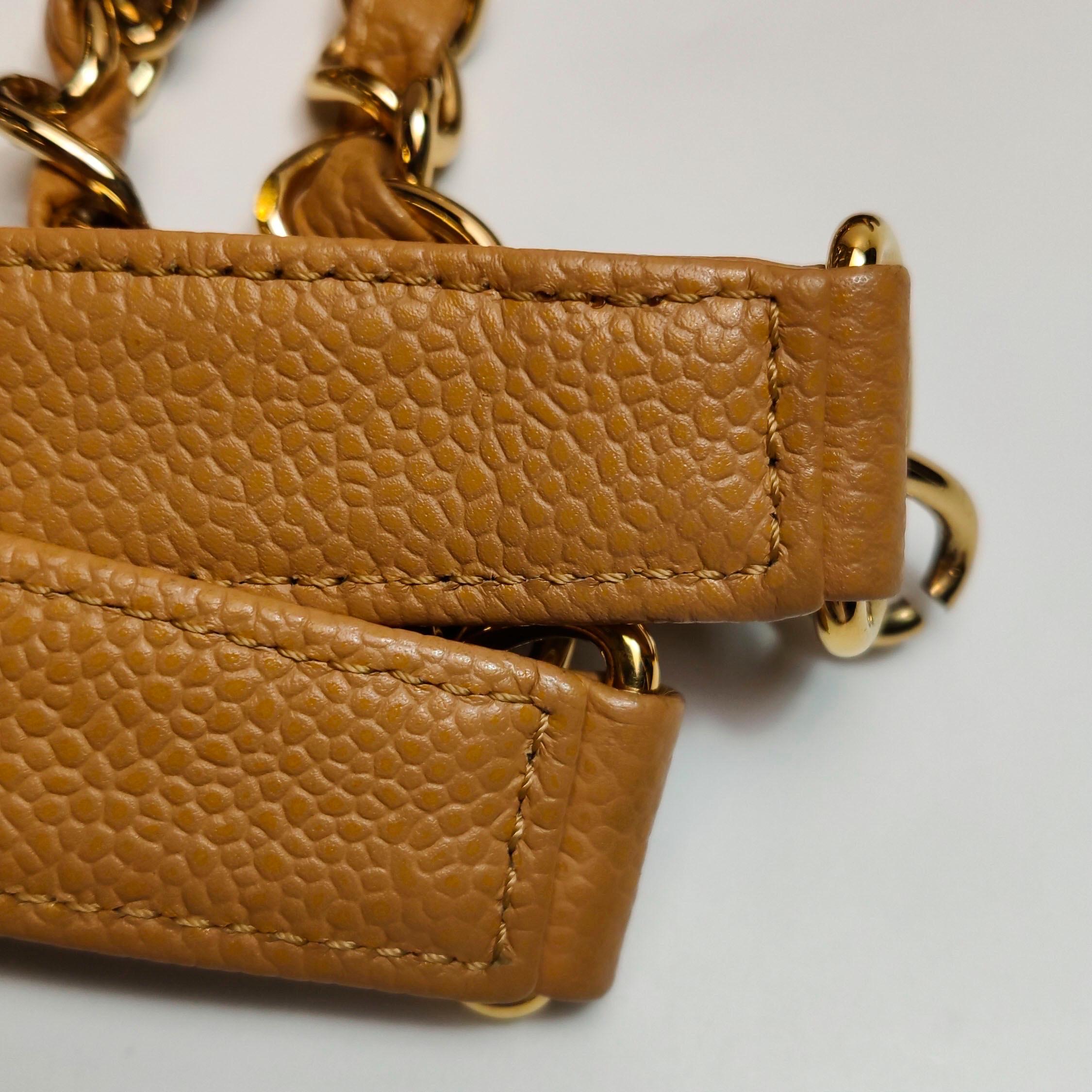 Chanel GST Grand Shopping Tote Camel Tan Caviar Leather PM, 2006-2008 For Sale 7