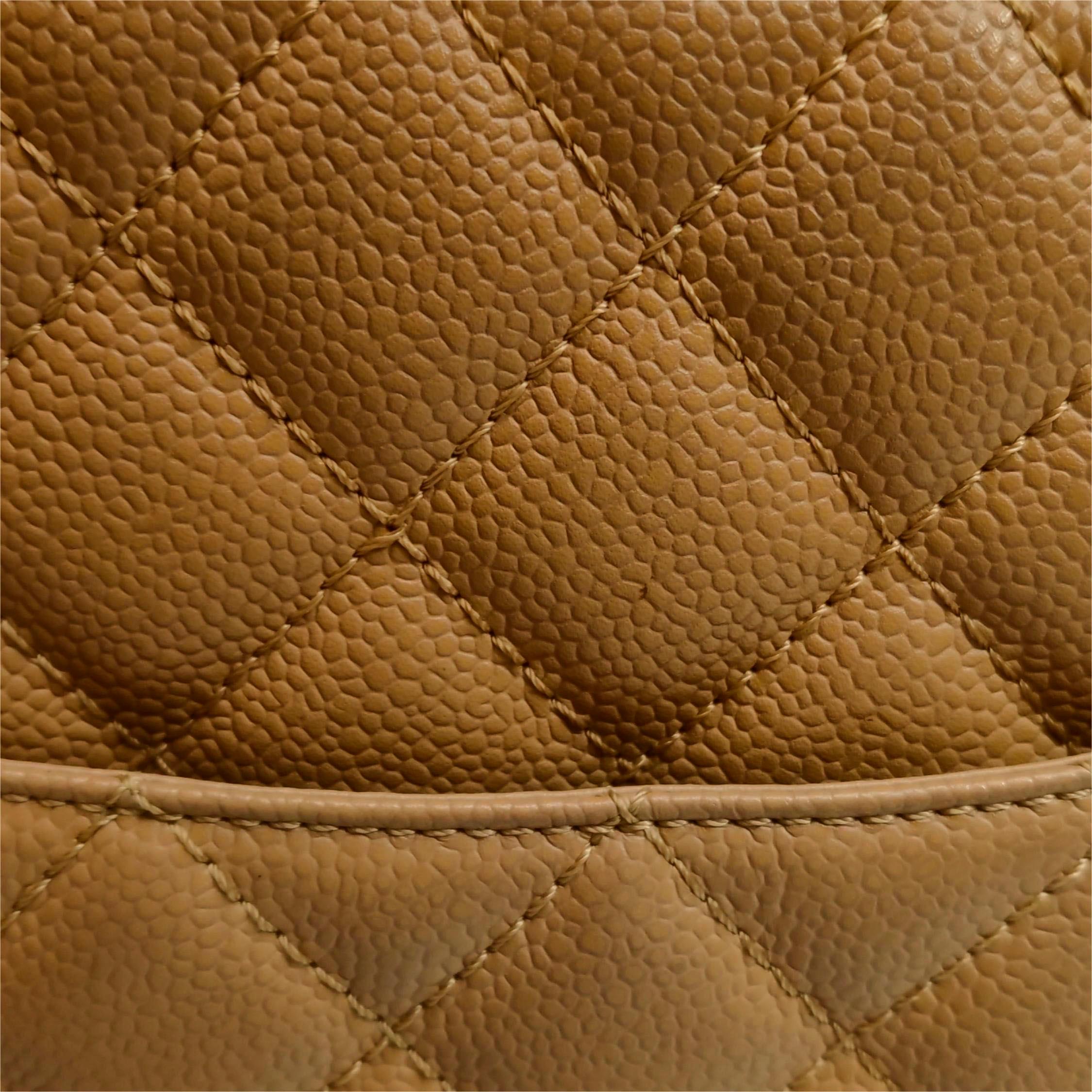 Chanel GST Grand Shopping Tote Camel Tan Caviar Leather PM, 2006-2008 For Sale 8