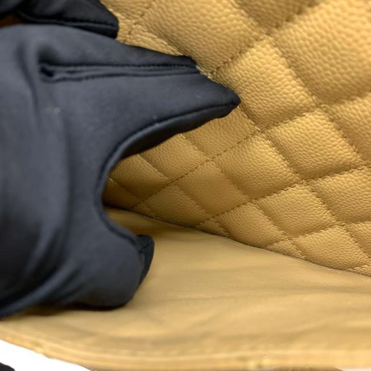 Chanel GST Grand Shopping Tote Camel Tan Caviar Leather PM, 2006-2008 For Sale 12
