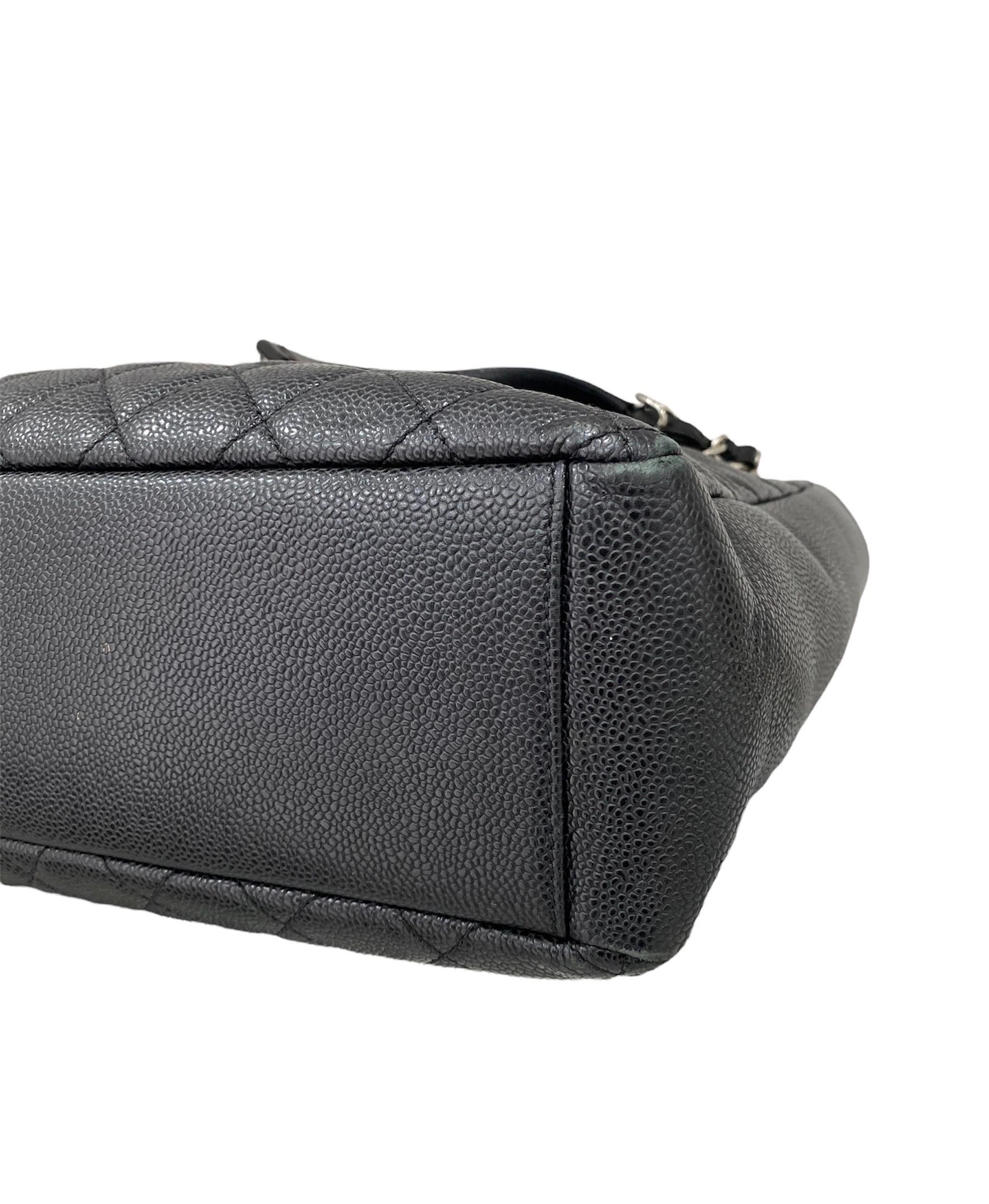 2013 Chanel PST Black Caviar Leather Shoulder Bag  4