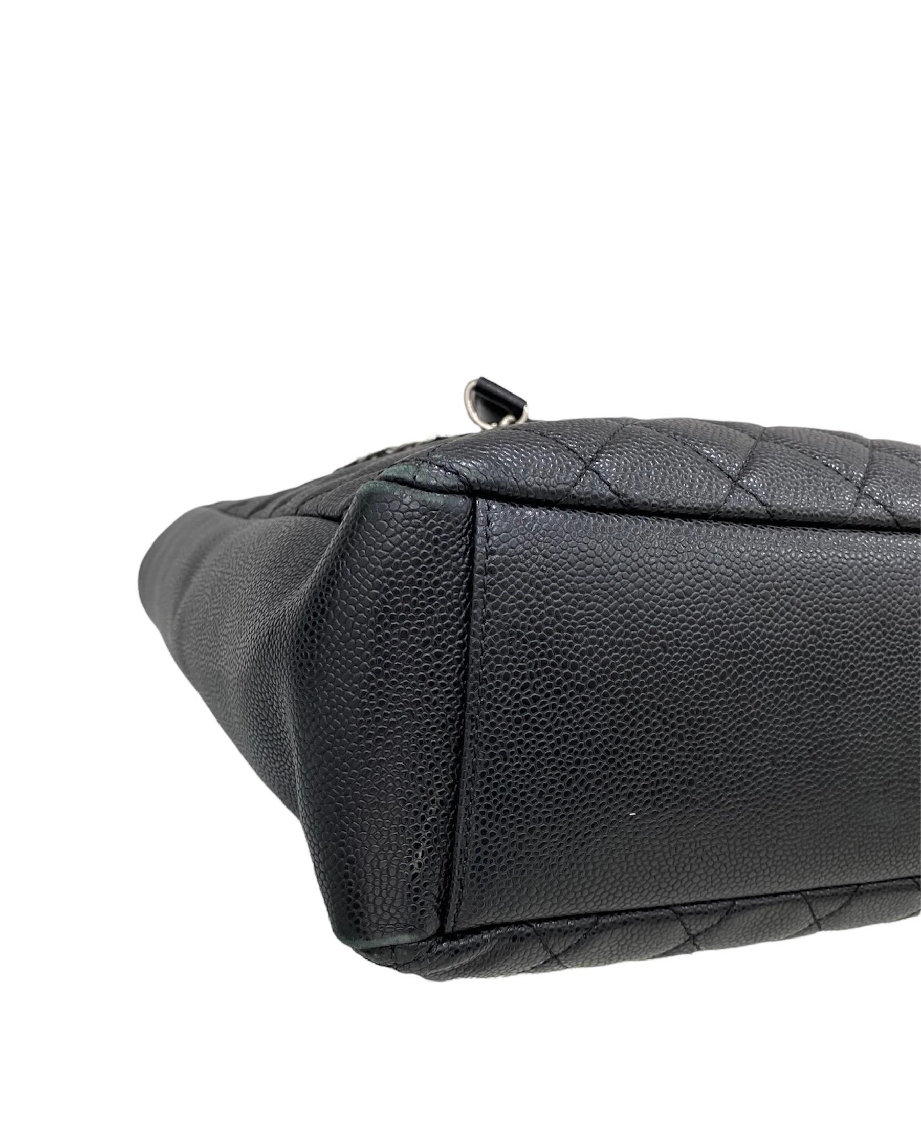 Women's 2013 Chanel PST Black Caviar Leather Shoulder Bag 