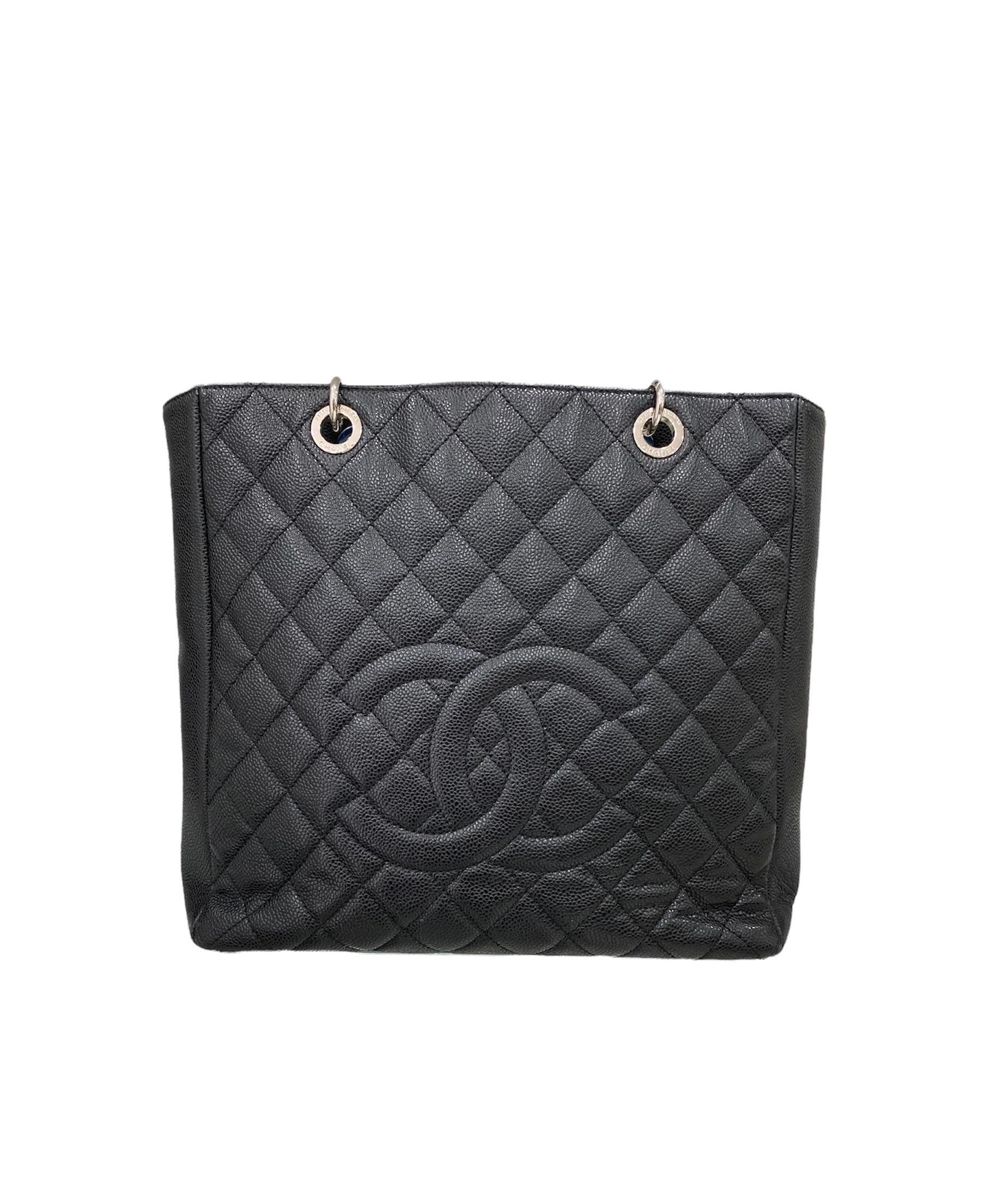 2013 Chanel PST Black Caviar Leather Shoulder Bag  1