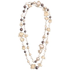 Chanel Gunmetal-Silver Embellished Necklace