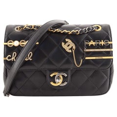 Chanel Hairpin Charms Two-Tone CC Flap Bag Embellished Quilted Lambskin Small