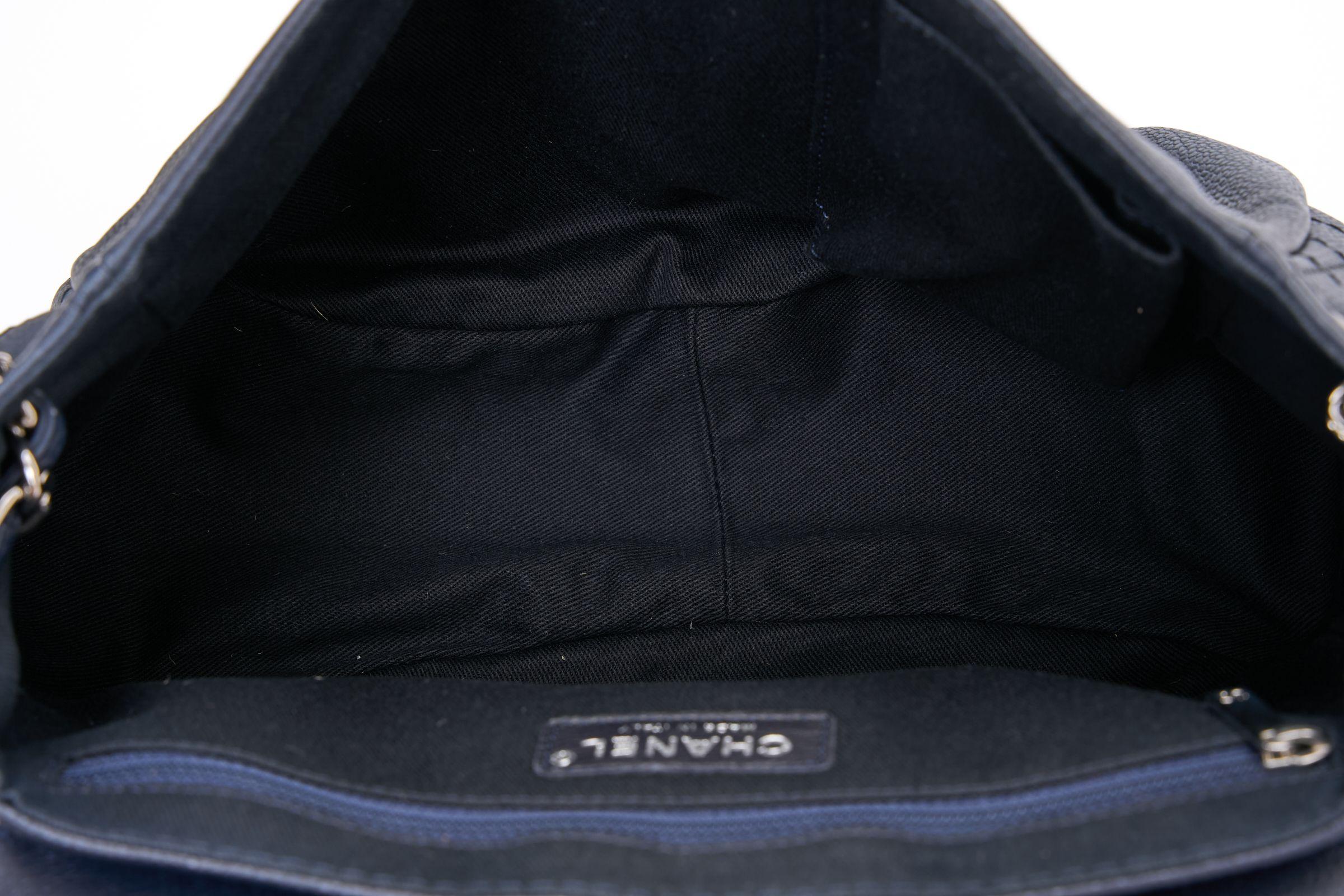 Chanel Half Moon Blue Large Flap Bag For Sale 1