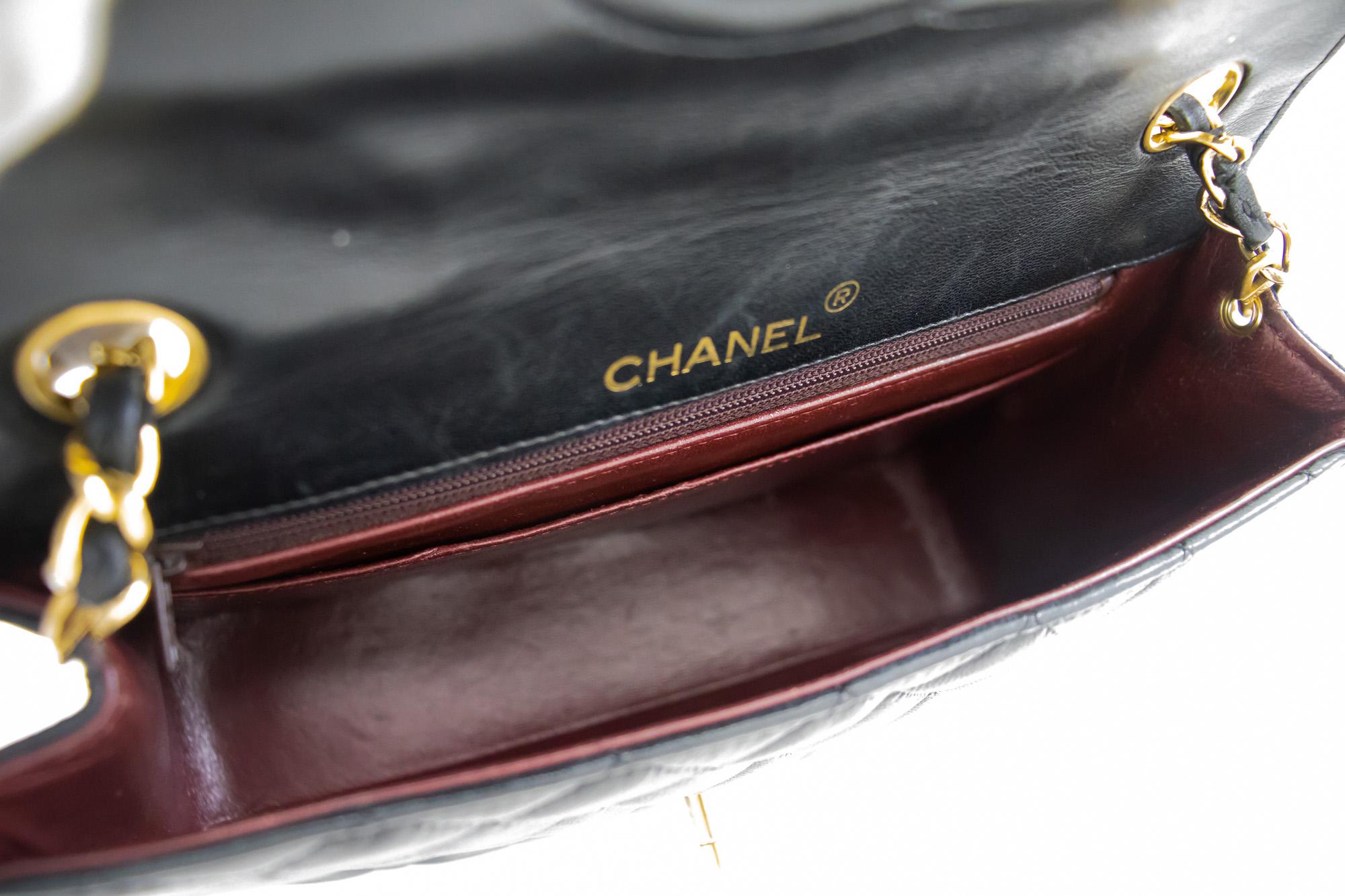 CHANEL Half Moon Chain Shoulder Crossbody Bag Black Flap Quilted For Sale 3