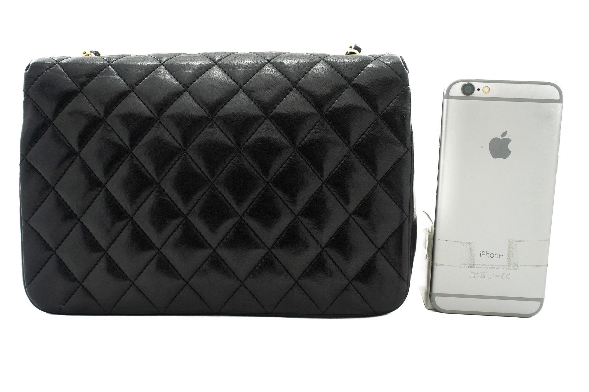 CHANEL Half Moon Chain Shoulder Crossbody Bag Black Flap Quilted In Good Condition In Takamatsu-shi, JP