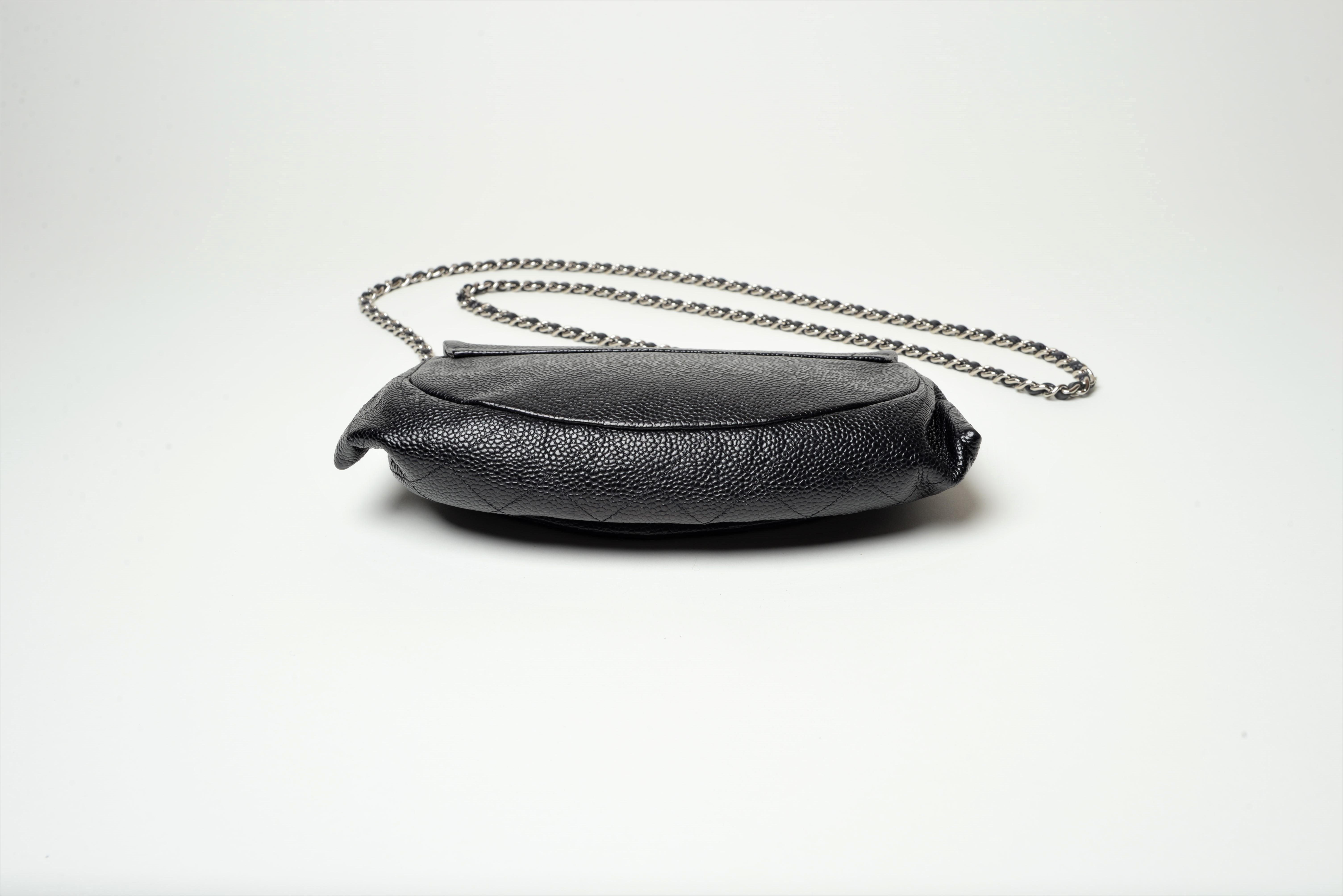 Chanel Halfmoon Cavier WOC Black Wallet On Chain In Good Condition In Roosendaal, NL