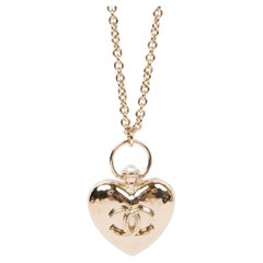 Chanel Hammered Oversized CC Heart Locket