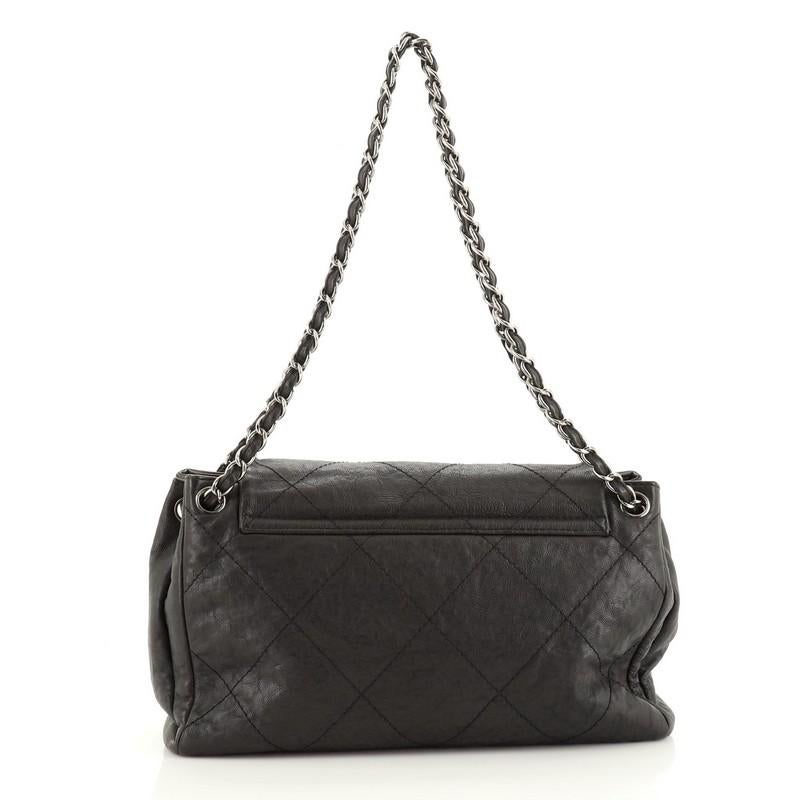 Black Chanel Hamptons Accordion Flap Tote Quilted Calfskin Large