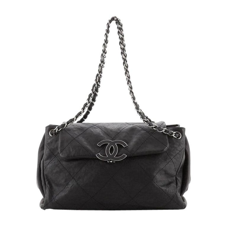 Chanel Hamptons Accordion Flap Tote Quilted Calfskin Large at 1stDibs