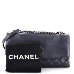 Chanel Hamptons Foldover Flap Bag Quilted Calfskin Medium