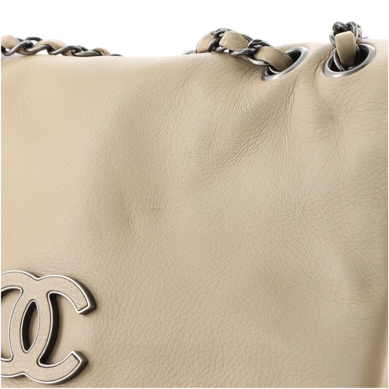 Chanel Hamptons Foldover Flap Bag Quilted Calfskin Medium In Good Condition In NY, NY