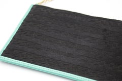 Chanel hand bag / clutch in calfskin foal and turquoise leather