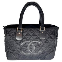  Chanel  Hand Bag easy to use Black Jacquard Ladies  Nylon  Travel Line 