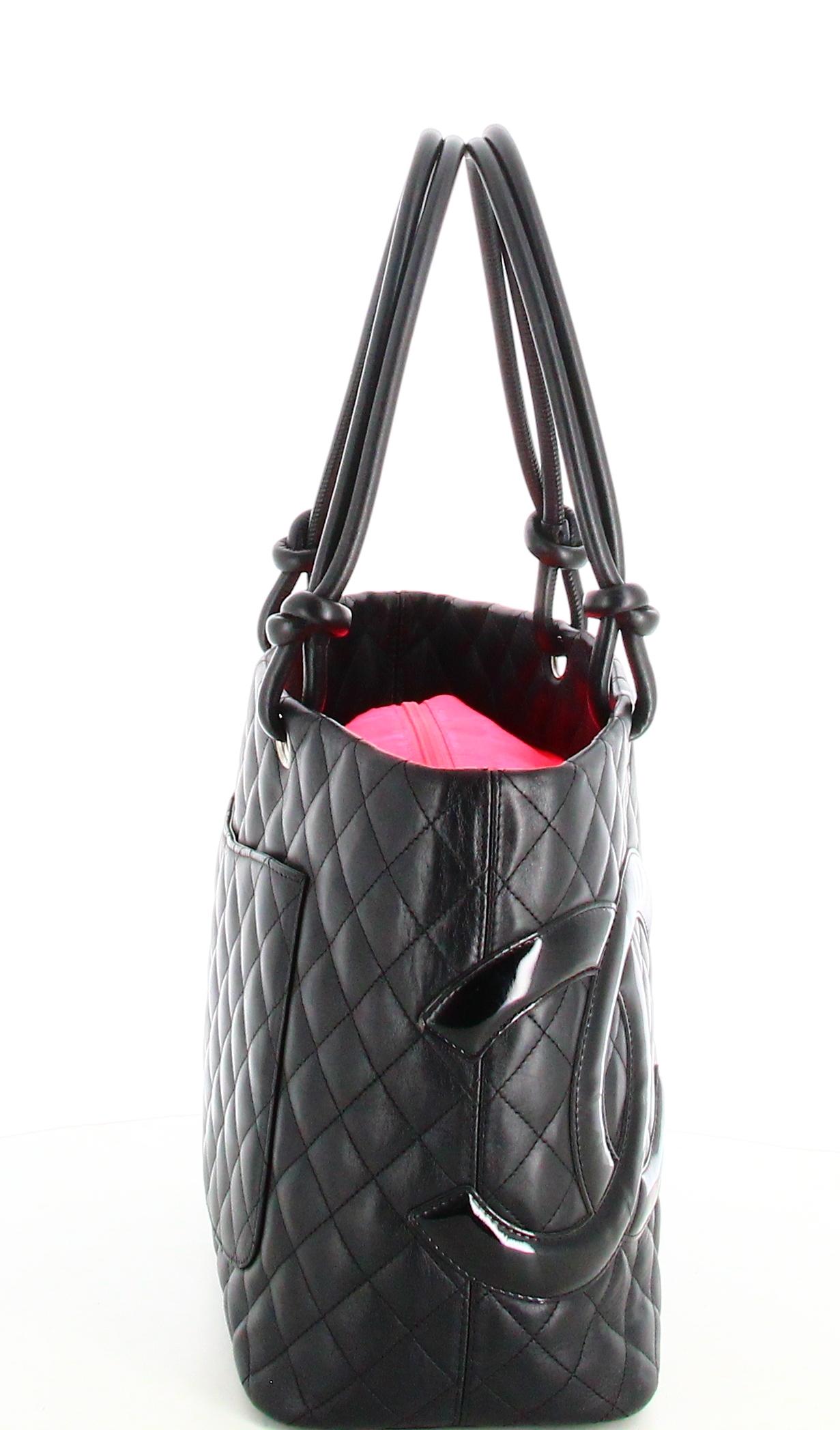 Chanel Handtasche aus schwarzem Leder Große gesteppte Cambon Tote Line im Zustand „Gut“ im Angebot in PARIS, FR