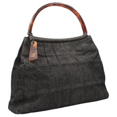 Chanel handbag in grey denim