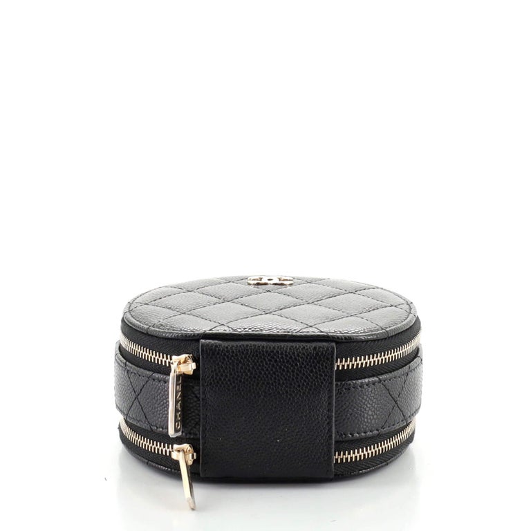 Chanel Handle With Care Round Vanity Case - White Crossbody Bags