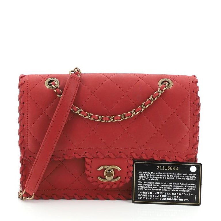 Chanel Happy Stitch Flap Bag Quilted Velvet Calfskin Small
