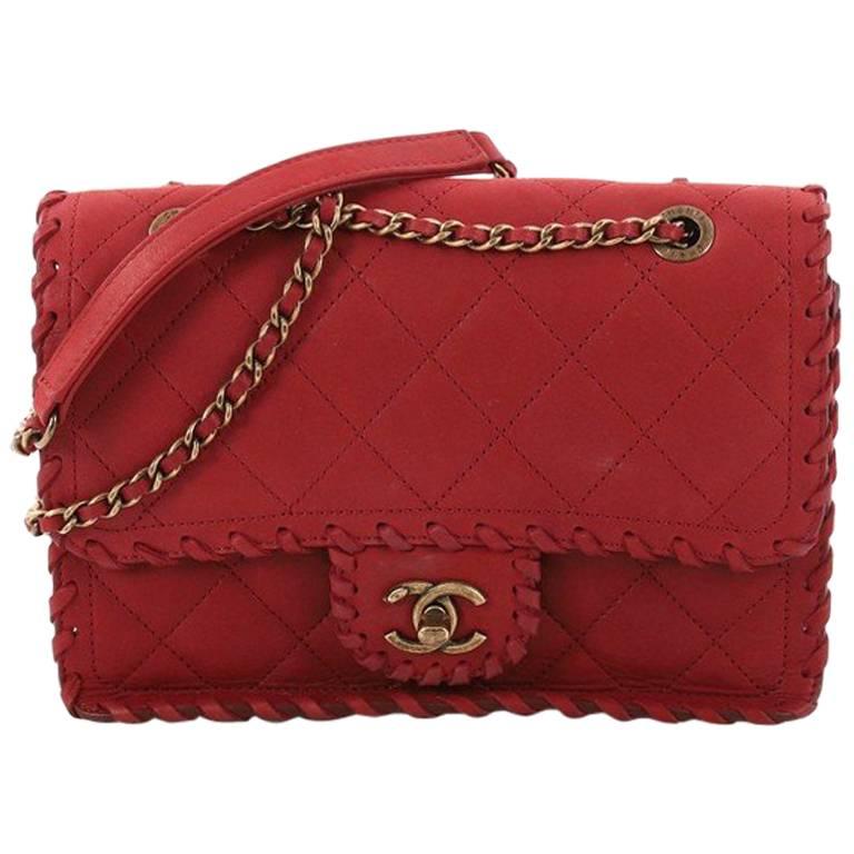Chanel Happy Stitch Flap Bag Quilted Velvet Calfskin Small