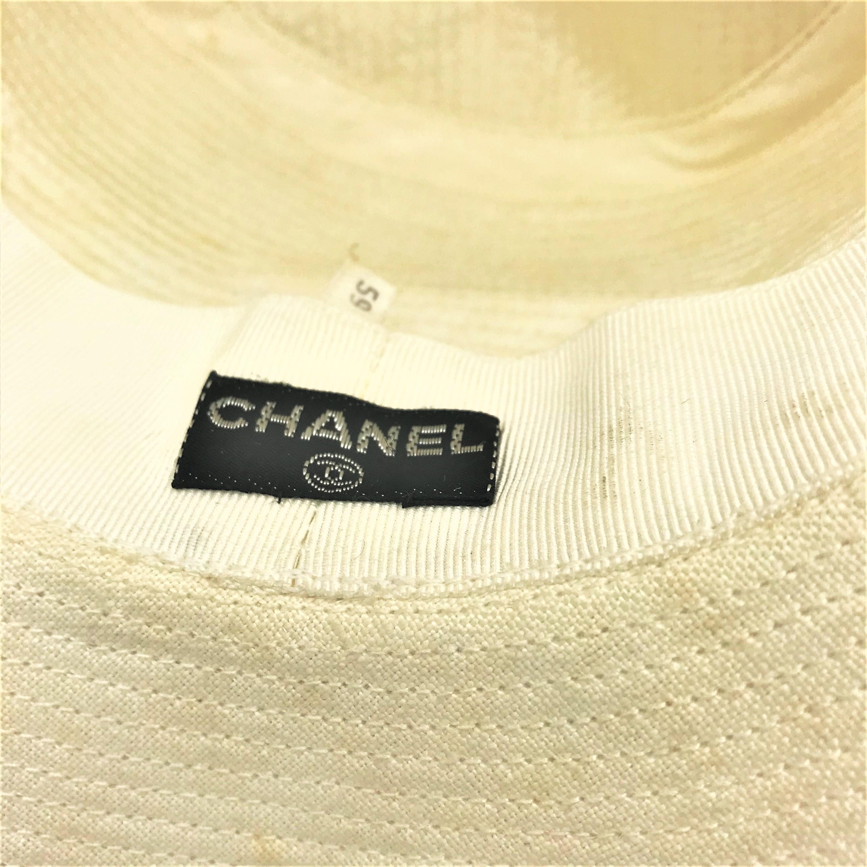 Women's or Men's CHANEL HAT beige cotton size 59 