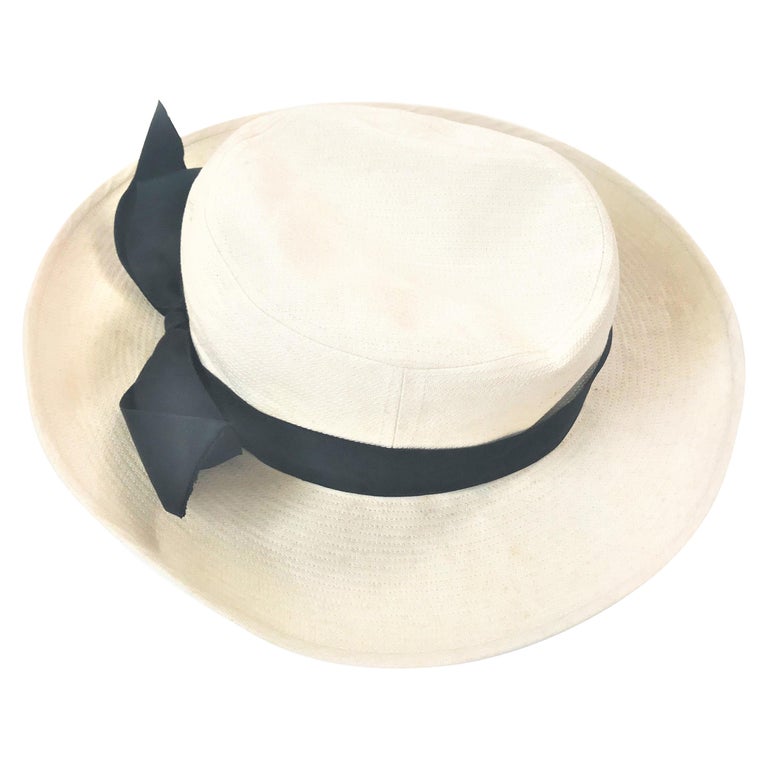 CHANEL HAT beige cotton size 59 at 1stDibs