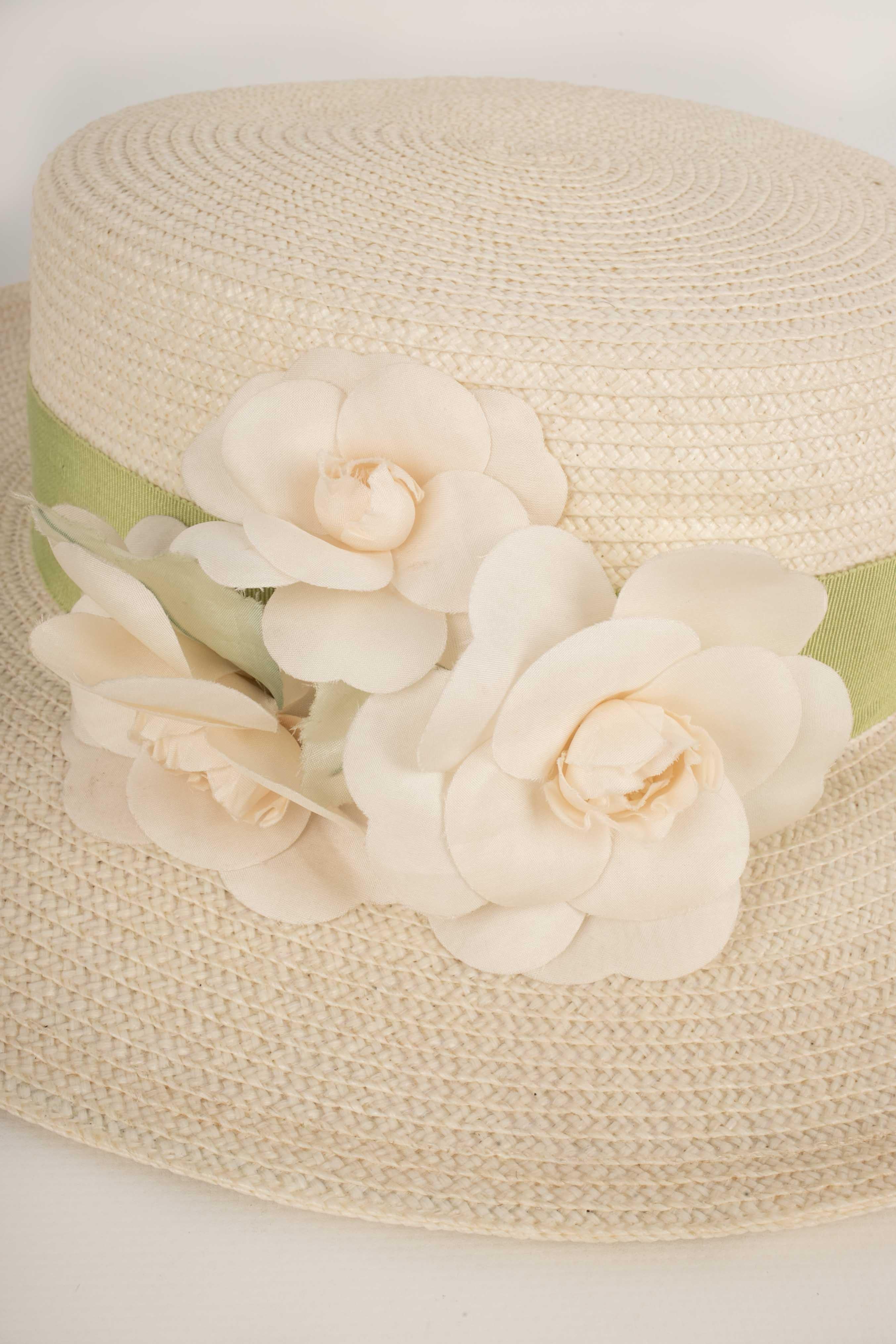 Women's Chanel hat boater-style (Attributed to) For Sale