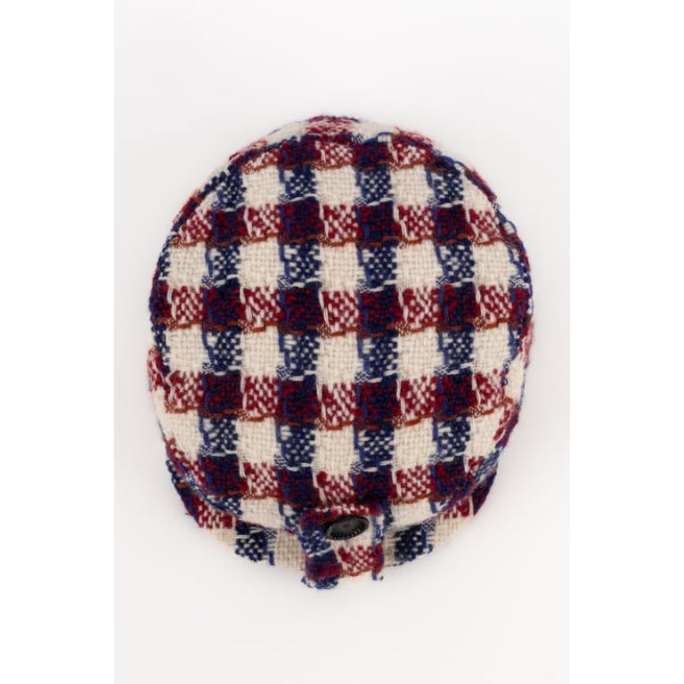 Women's Chanel Hat/Cap in Blue and Red For Sale