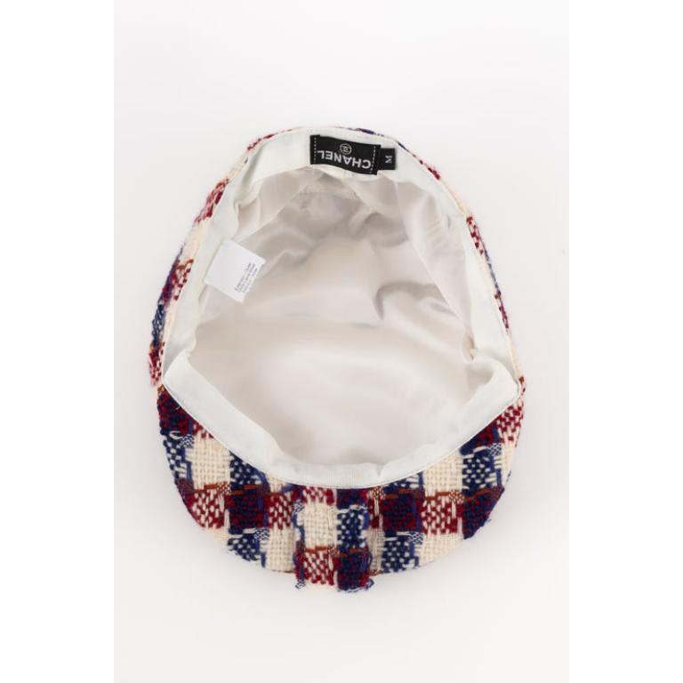 Chanel Hat/Cap in Blue and Red For Sale 4
