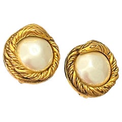 Retro Chanel haute couture 1970’s snake clip on earrings 