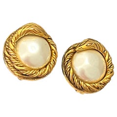 Vintage Chanel haute couture 1970’s snake clip on earrings