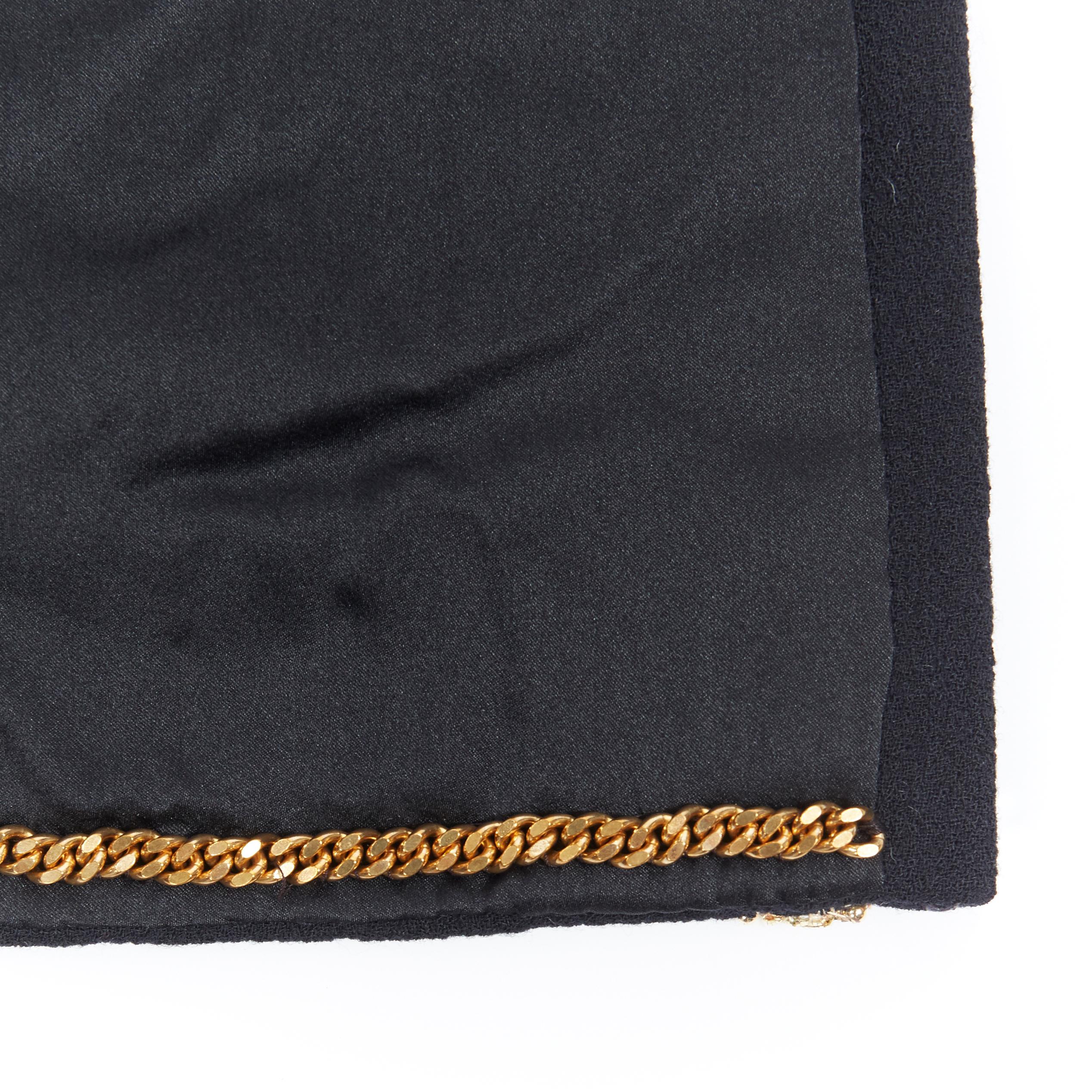 CHANEL HAUTE COUTURE black crystal bead embellished 4 pocket jacket skirt suit 8