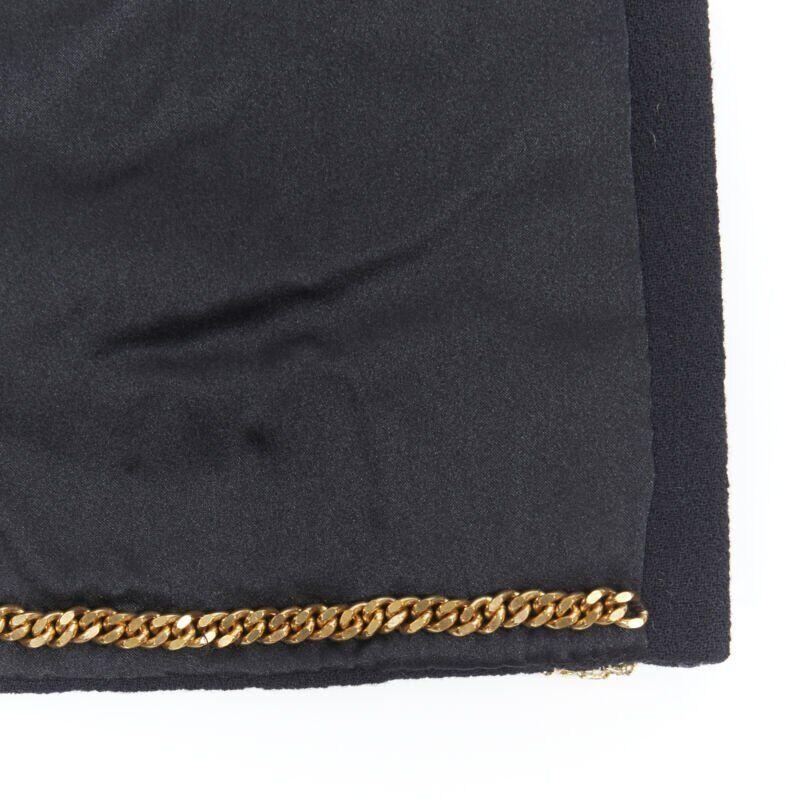 CHANEL HAUTE COUTURE black crystal bead embellished 4 pocket jacket skirt suit 6
