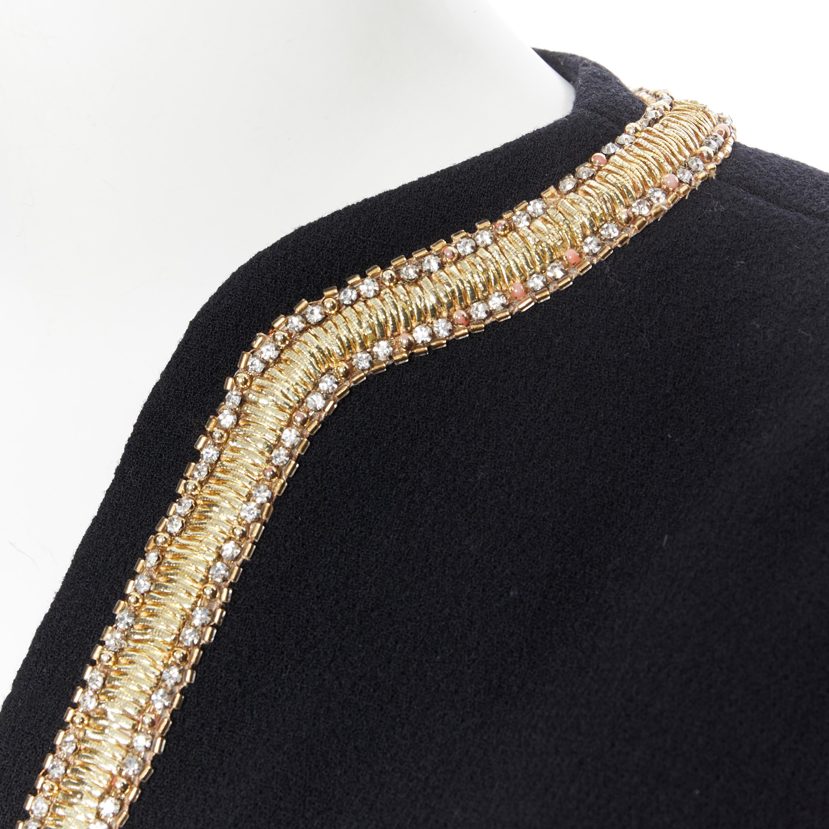 CHANEL HAUTE COUTURE black crystal bead embellished 4 pocket jacket skirt suit 5