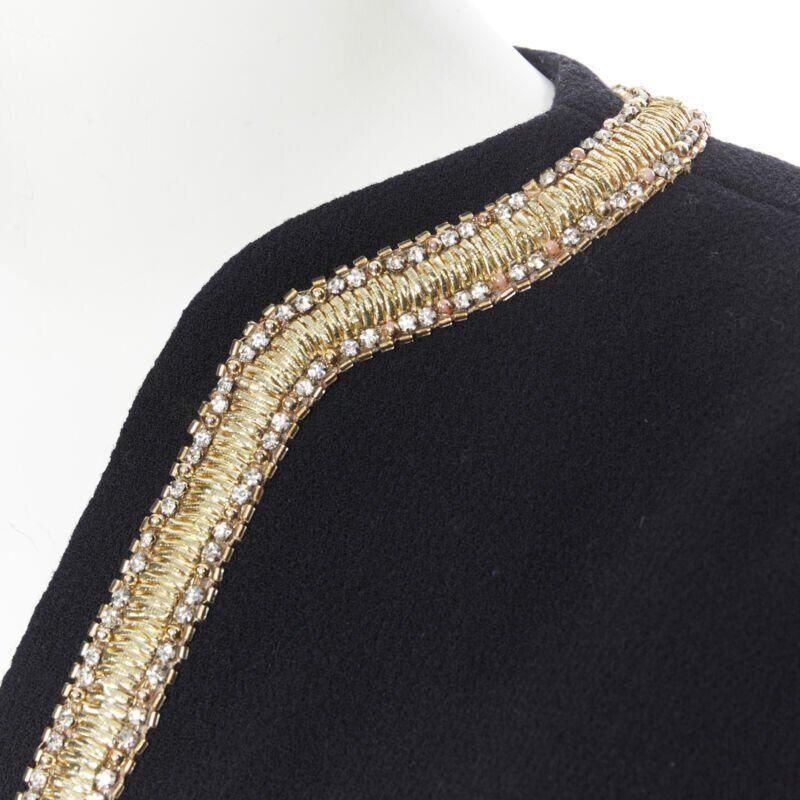 CHANEL HAUTE COUTURE black crystal bead embellished 4 pocket jacket skirt suit 3